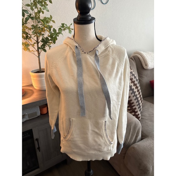 CHARLIE B Sweaters - Charlie B women's medium sweater blue white‎ hooded